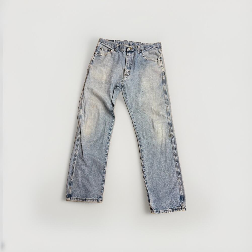 Men’s Wrangler Five Star Faded Blue Denim Jeans 36 x 32 Classic Regular Fit VTG